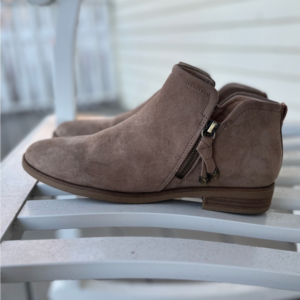 Dr. Scholl's Brown Ankle Booties with Side Zipper - Picture 2 of 8